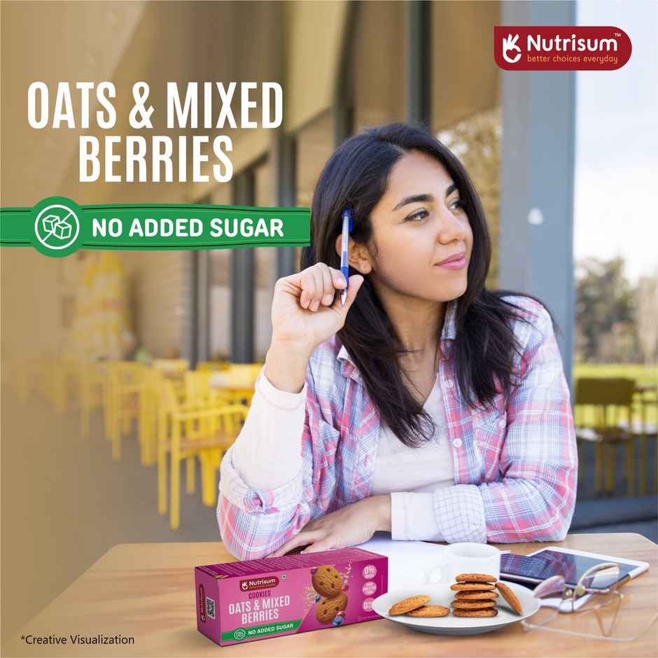 Nutrisum Oats Cookies - No Added Sugar - Mixed Berries