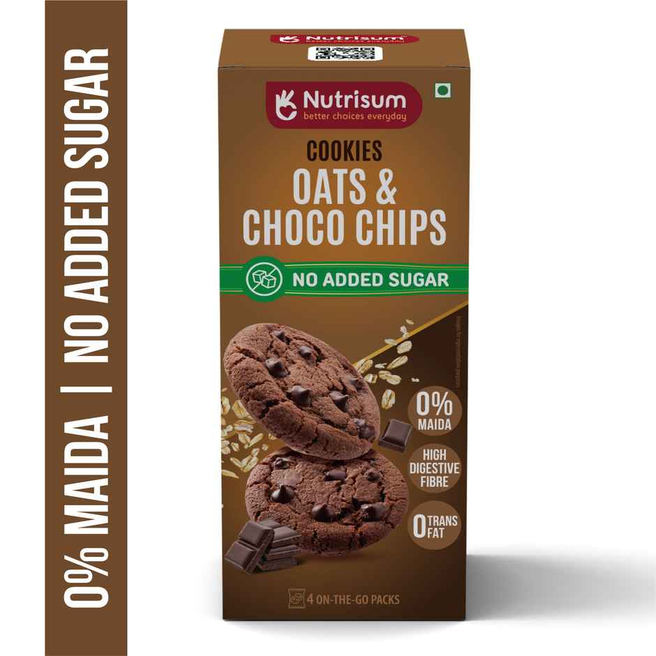 Nutrisum Oats Cookies- No added Sugar- Chcco Chip