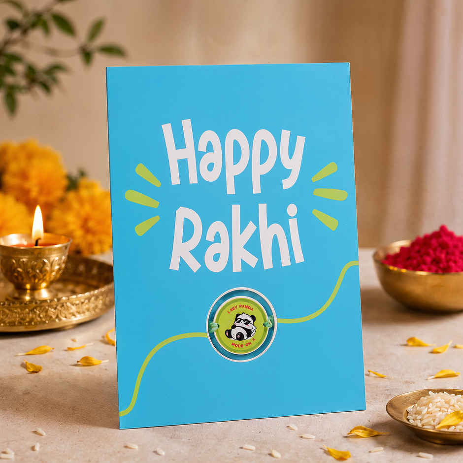 Lazy Panda Rakhi in a Cute Greeting Card | Oye Happy