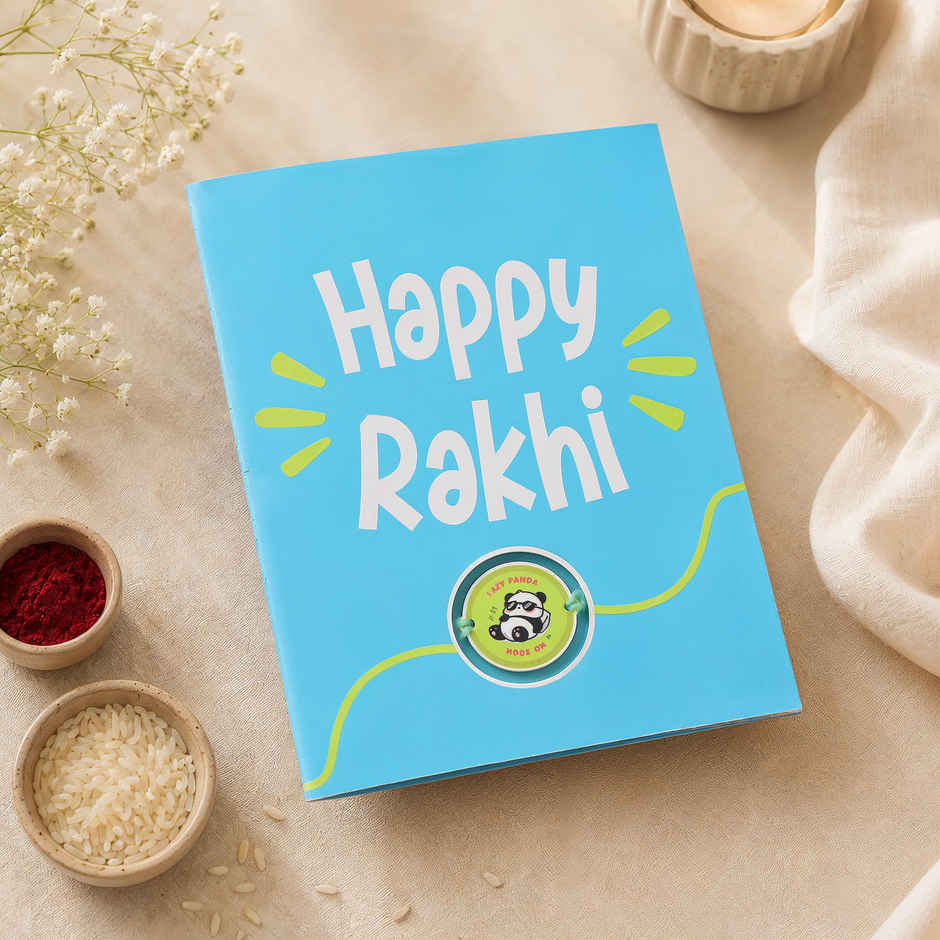 Lazy Panda Rakhi in a Cute Greeting Card | Oye Happy