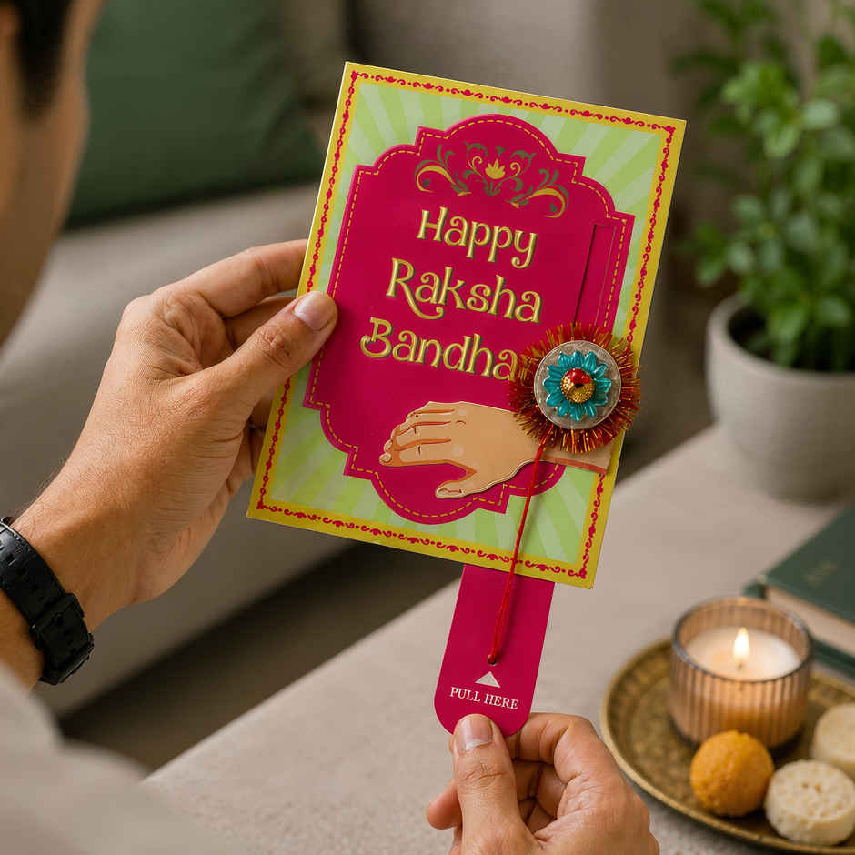 Pull Card Rakhi | Pull Card Surprise | Pack of 1 | Oye Happy