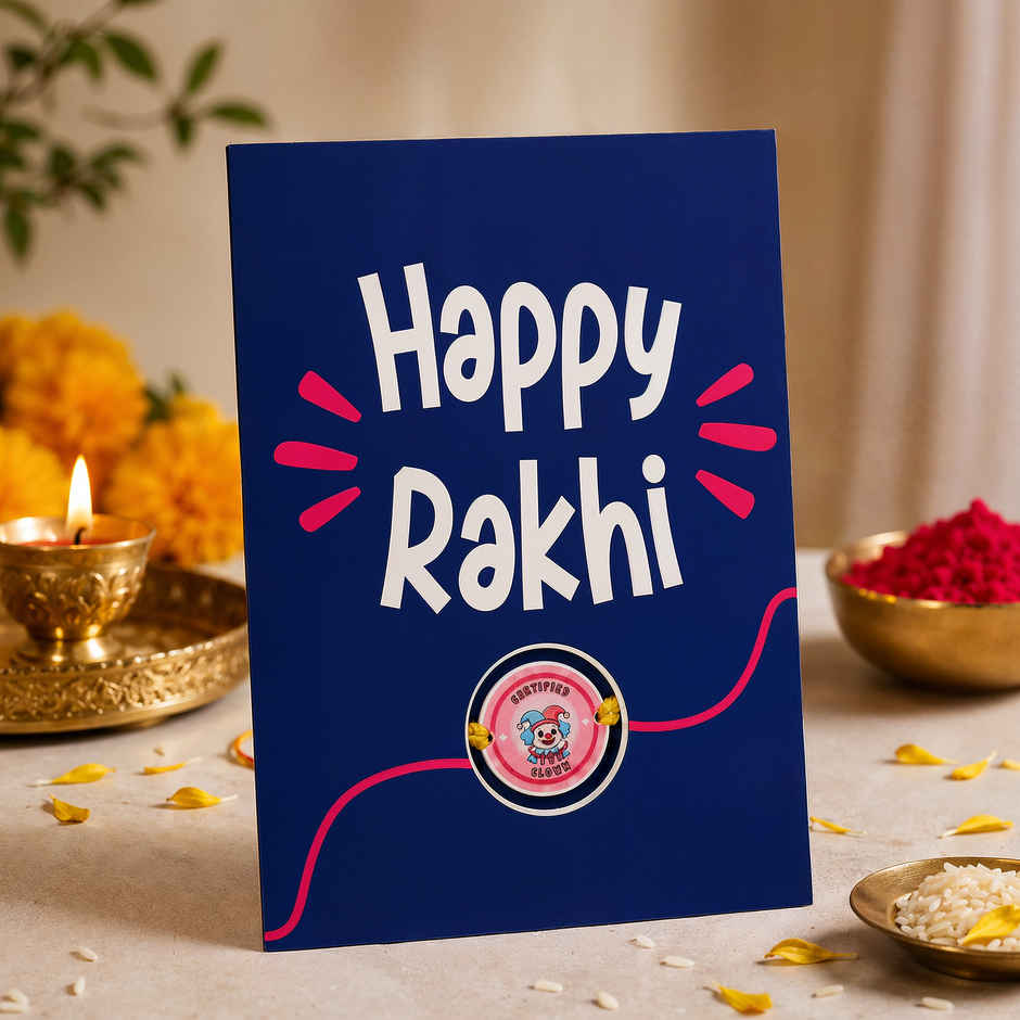 Clown Bhai Rakhi in a Cute Greeting Card | Oye Happy