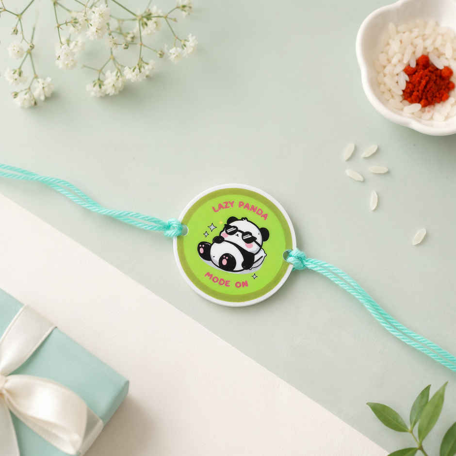 Lazy Panda Rakhi in a Cute Greeting Card | Oye Happy