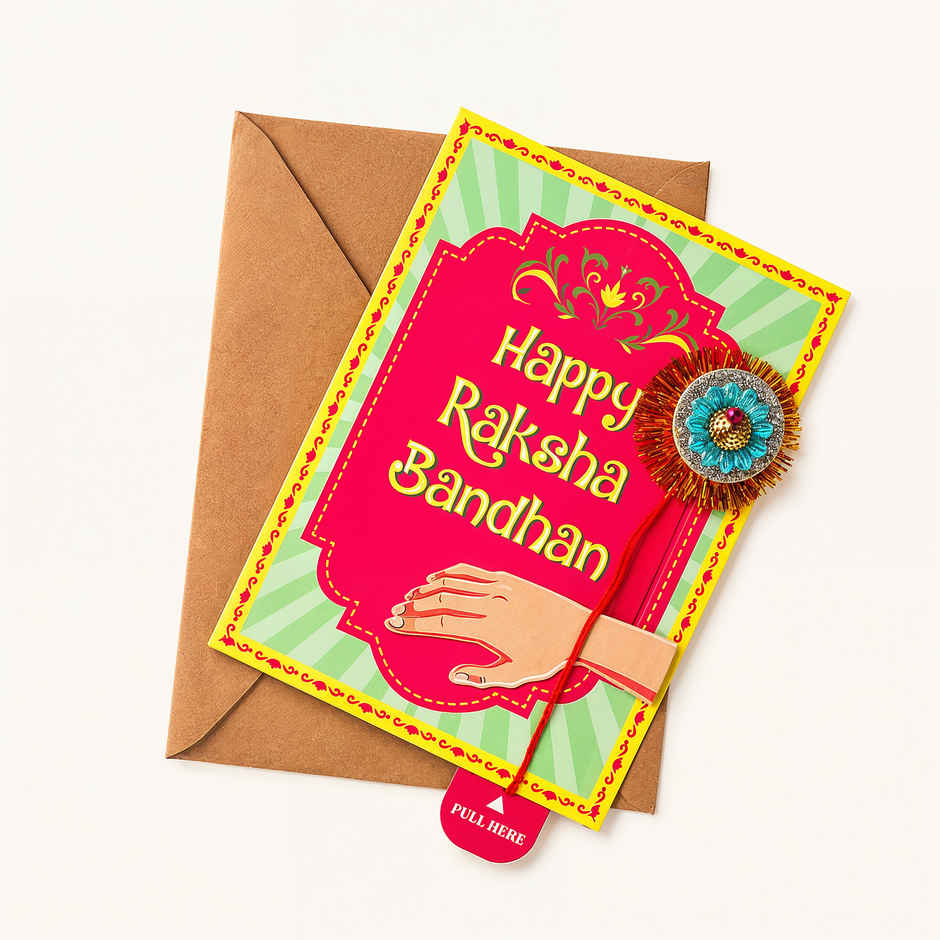 Pull Card Rakhi | Pull Card Surprise | Pack of 1 | Oye Happy