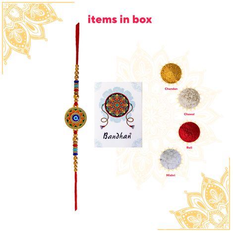 Meenakari Evil Eye Motif Trendy Rakhi (BANDHAN)