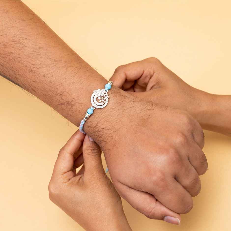 American Diamond Premium A.D. Rakhi (Avyaan Rakhi) Set of 1