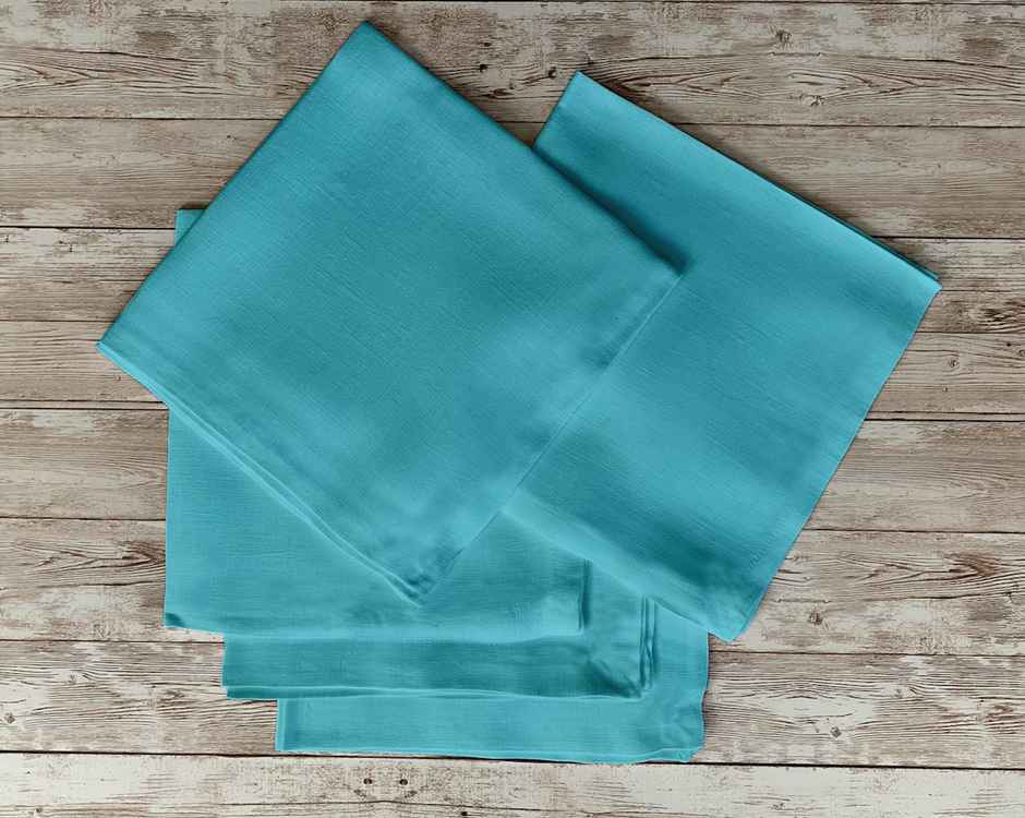 Lushomes Cloth Napkins - Teal Blue | Mitted Corners | 18 x 18 inch