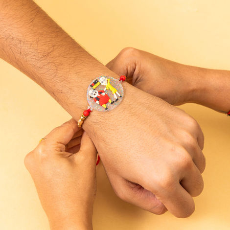 Kids Sweet Bro and Motu-Patlu Rakhi with Roli Chawal (Tied Ribbons) Pack of 2