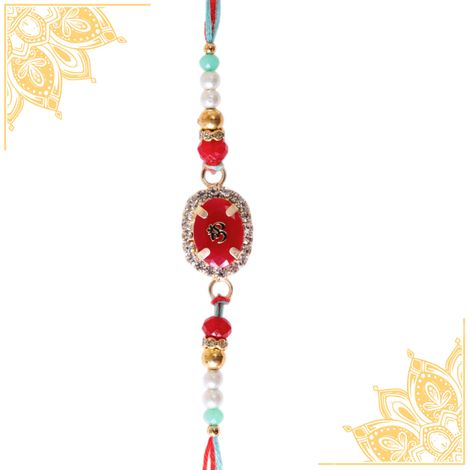 Stone Single Stone Rakhi (Avyaan Rakhi) Set of 1