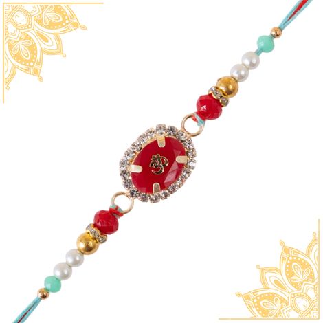 Stone Single Stone Rakhi (Avyaan Rakhi) Set of 1