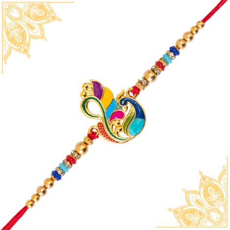 Peacock Designer Colorful Rakhi For Brothers (BANDHAN)