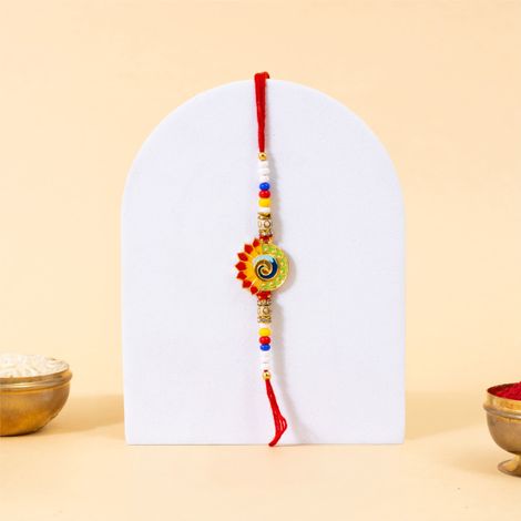 Peacock Colorful Meenakari Rakhi For Brother (BANDHAN)