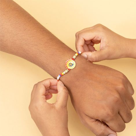 Peacock Colorful Meenakari Rakhi For Brother (BANDHAN)