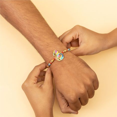 Peacock Designer Colorful Rakhi For Brothers (BANDHAN)