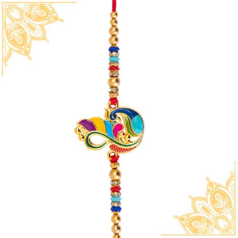 Peacock Designer Colorful Rakhi For Brothers (BANDHAN)