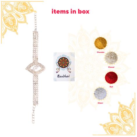 American Diamond Latest Designer Bracelet Rakhi (BANDHAN)