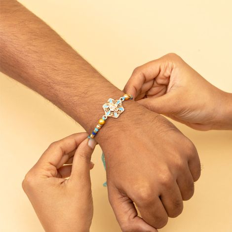 Religious Lord Ganesha Rakhi For Good Luck (BANDHAN)