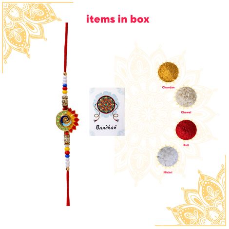Peacock Colorful Meenakari Rakhi For Brother (BANDHAN)