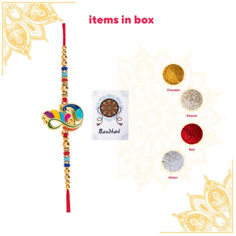 Peacock Designer Colorful Rakhi For Brothers (BANDHAN)