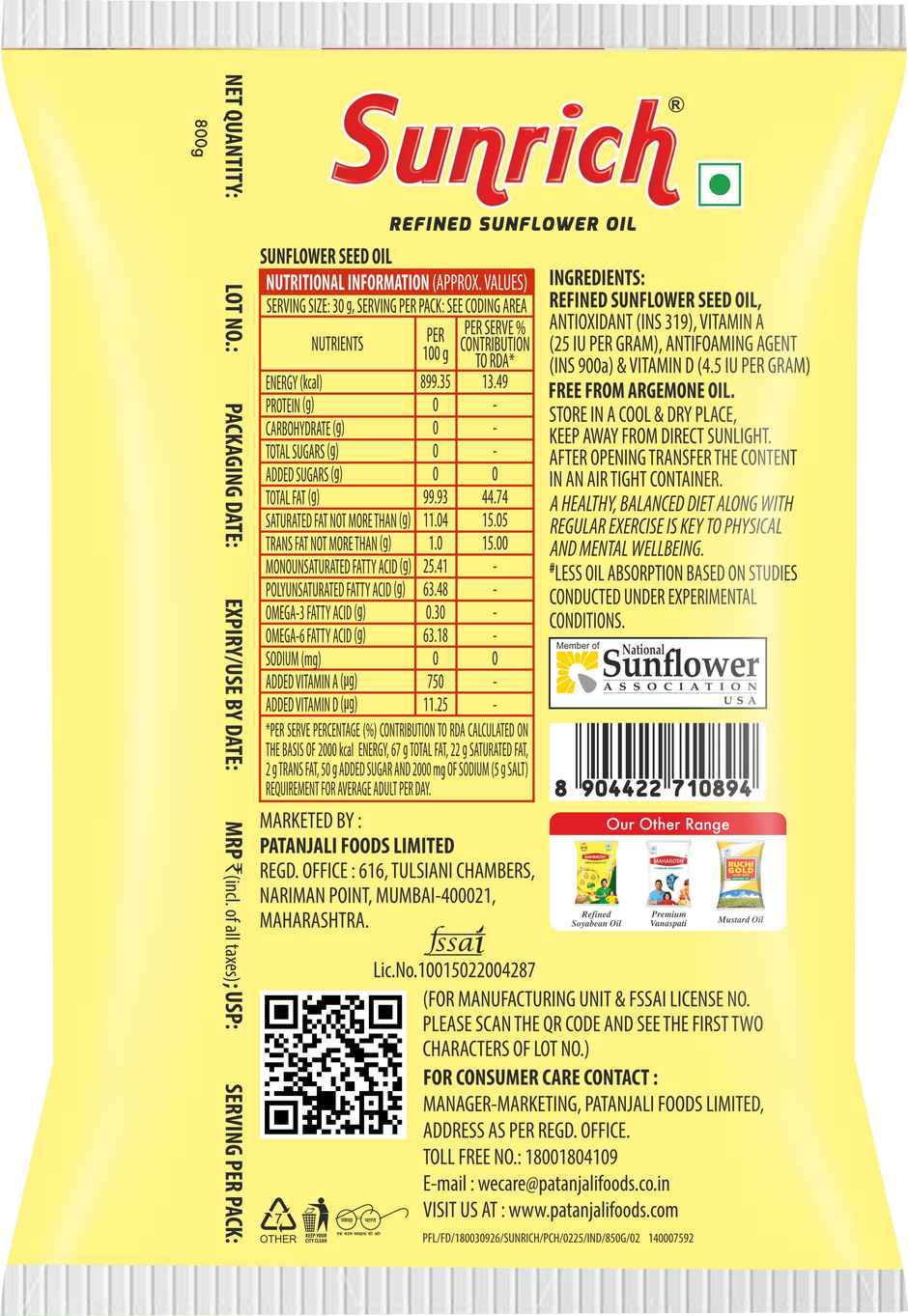 Sunrich Sunflower Oil | Pouch
