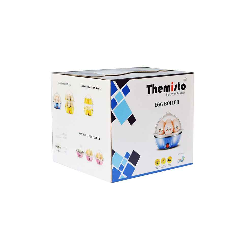 Themisto 350 Watts Egg Boiler/Poacher/Cooker | For Steaming, Cooking & Boiling - 14 Eggs - Blue