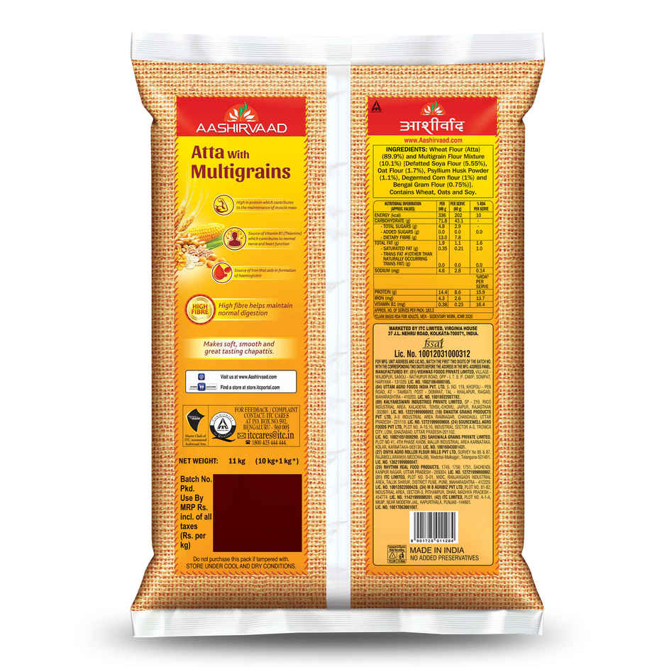 Aashirvaad Atta With Multigrains High Fibre Zero Maida