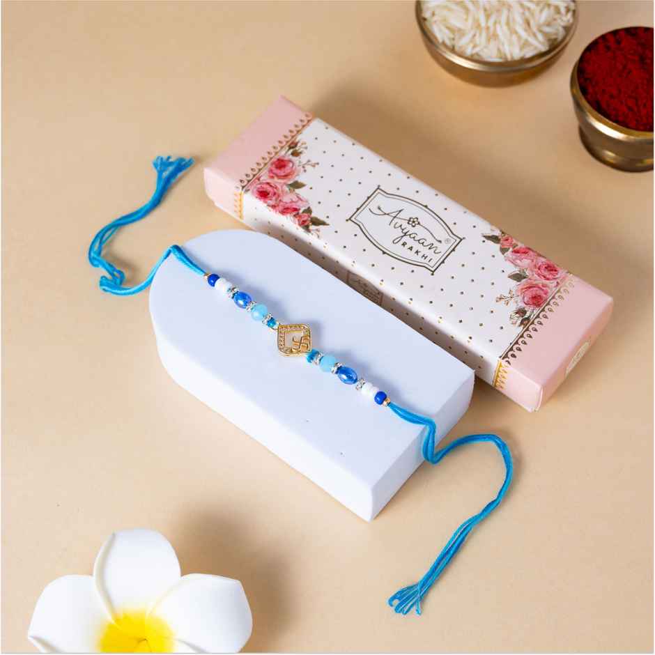 American Diamond Premium A.D. Swastik Rakhi (Avyaan Rakhi) Set of 1