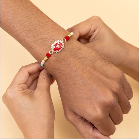 Stone Single Stone Rakhi (Avyaan Rakhi) Set of 1