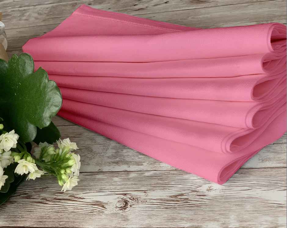 Lushomes Cloth Napkin - Baby Pink | Mitted Corners | 18 x 18 inch | 45 x 45 cm