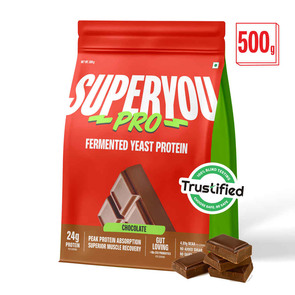 SUPERYOU Pro Chocolate Fermented Yeast Protein Isolate | 24g Protein per Scoop