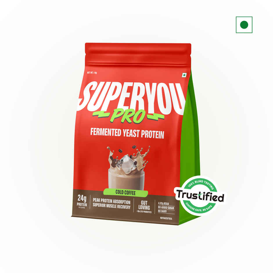 Superyou Pro Fermented Yeast Protein- Coffee | 24G Protein Per Scoop (1kg) & Superyou Pro Micronised Creatine Monohydrate | 33 Servings | Unflavoured (100g) Combo