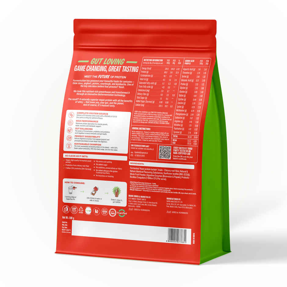 SUPERYOU Pro Vanilla Fermented Yeast Protein Isolate | 24g Protein per Scoop