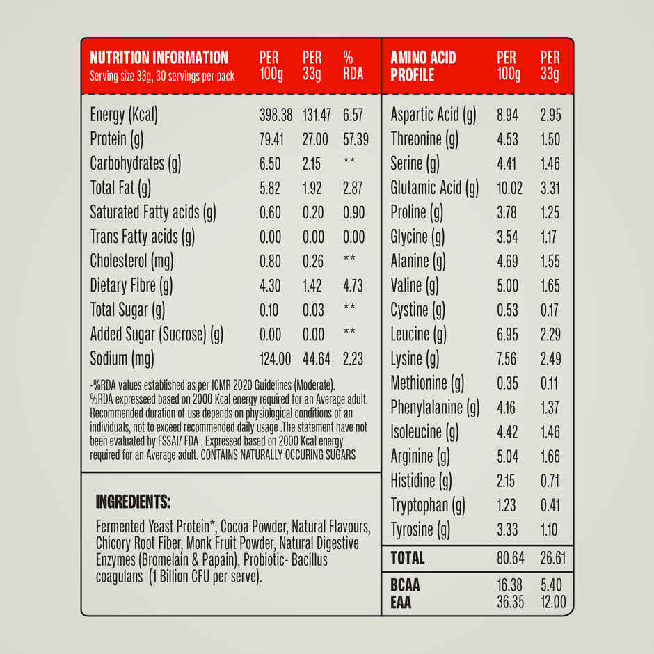 SuperYou Pro Fermented Yeast Protein- Unflavoured | 26g Protein Per Scoop