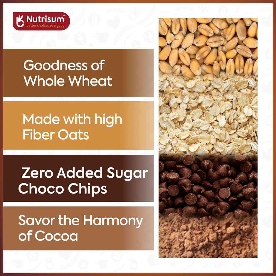 Nutrisum Oats Cookies- No added Sugar- Chcco Chip