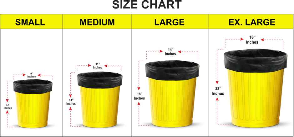 Shalimar Small Garbage Bags 17 x 19 Inches | 120 Bags (30 Bags x 4 Rolls) - Black