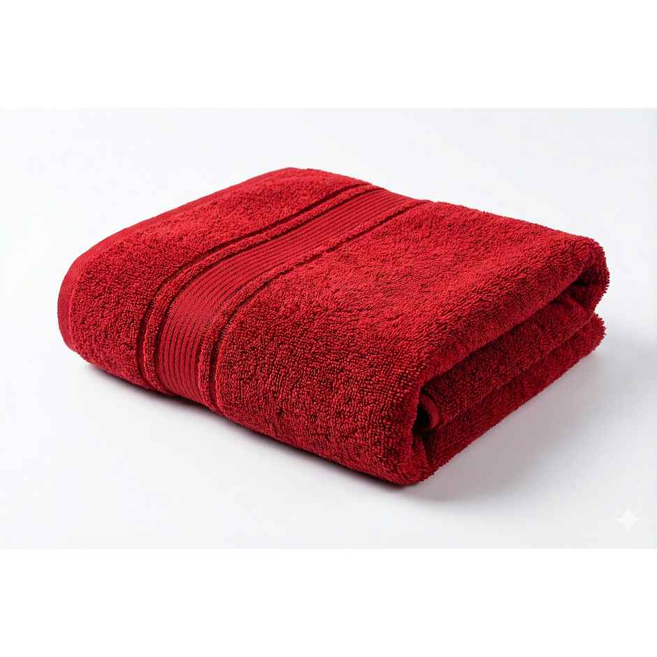 Dream Living Pure Cotton Bath Towel 400 Gsm | Maroon - 36 x 71 in