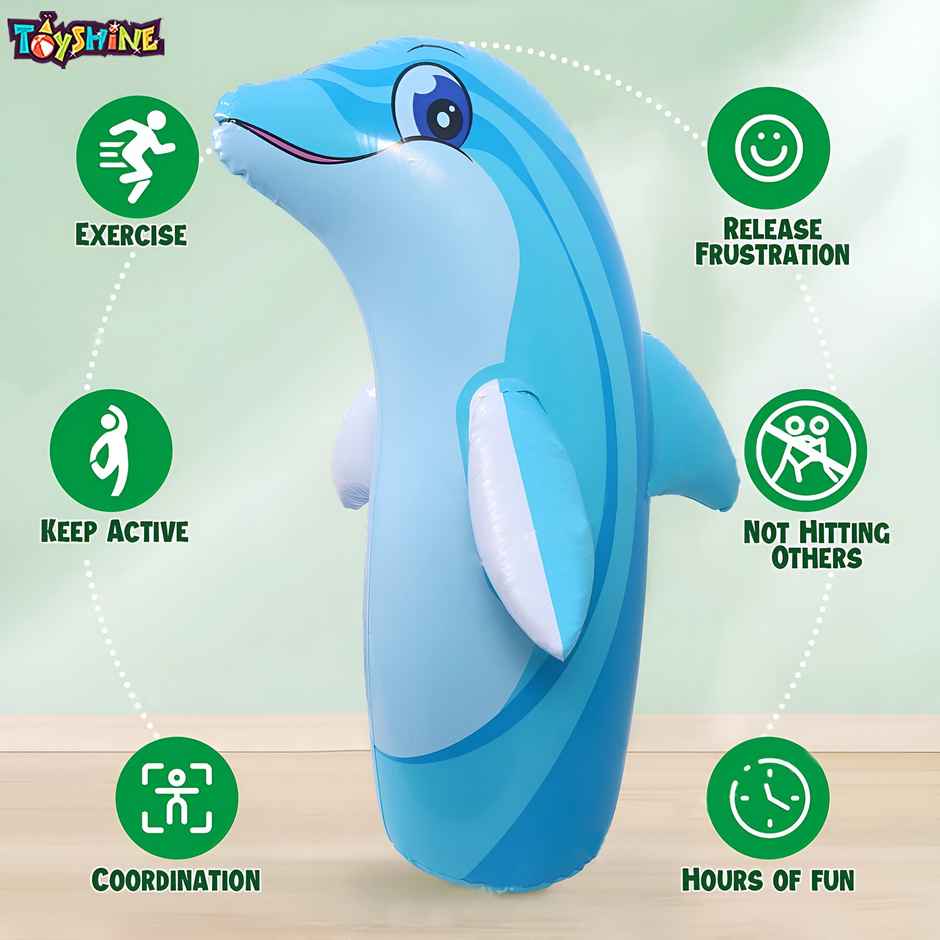 Toyshine Inflatable Hit Me Bop Bag Boxing Toy for Kids (Color and Design May Vary)