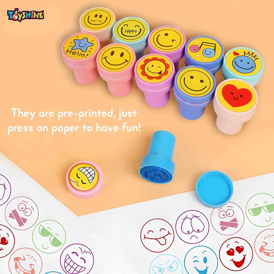 Toyshine Emoji Stamps for Children SelfInking Stamp for Party GiftsChildren Return Gifts