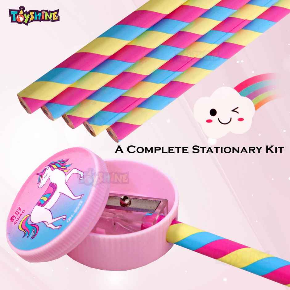 Toyshine Unicorn Stationery Set - Erasers, Pencils, Diary