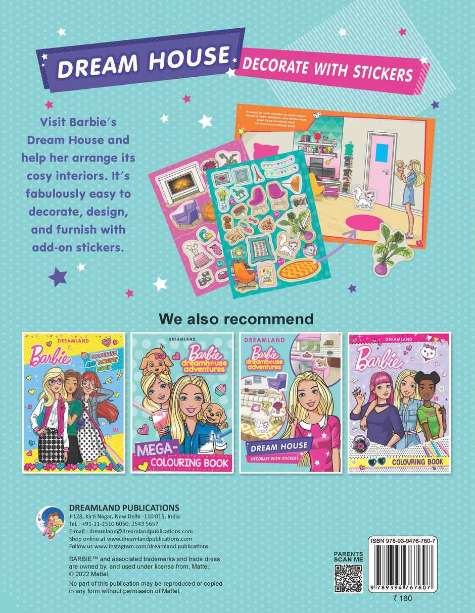 Dreamland Barbie Dreamhouse Adventures Sticker Activity Book | 16 Pages