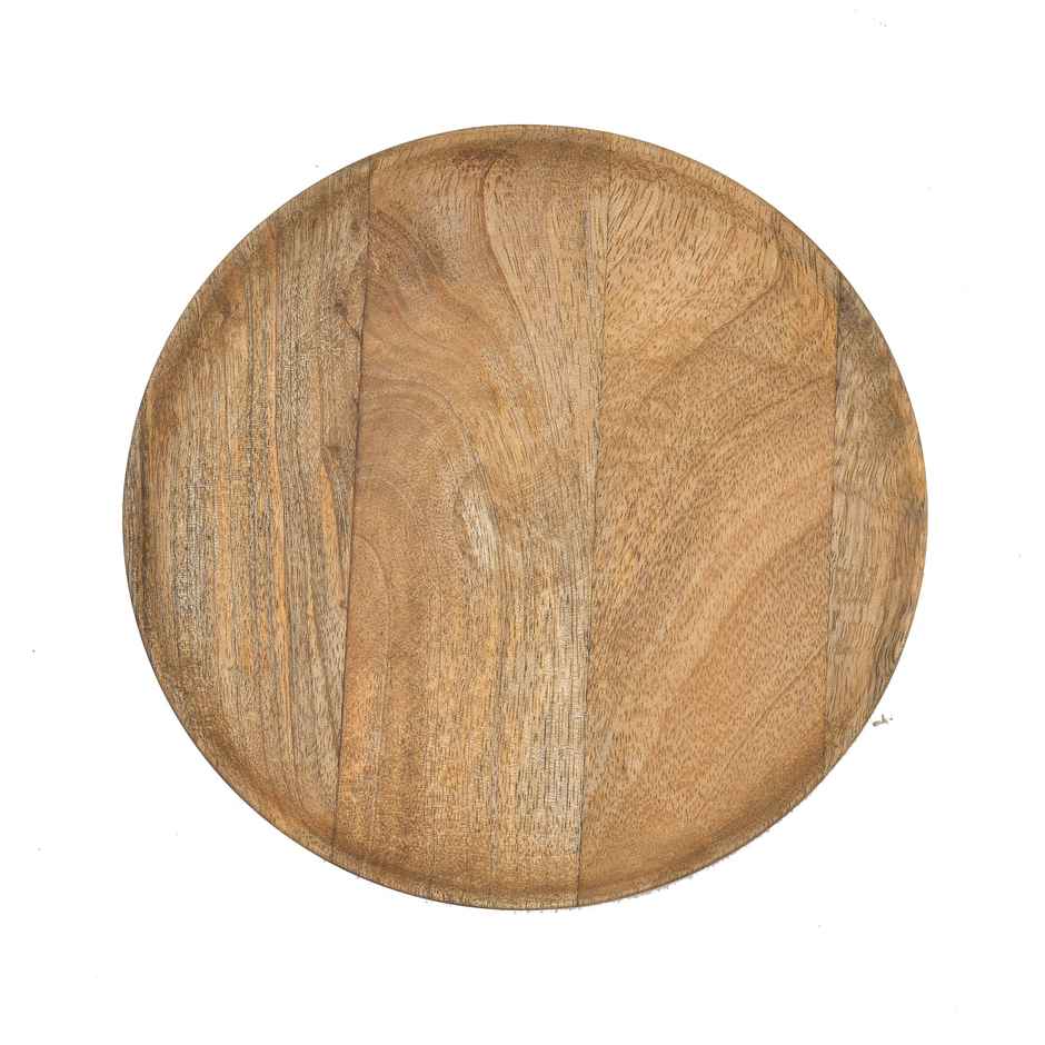 Oggn Mango Wood Round Plate 8 Inch