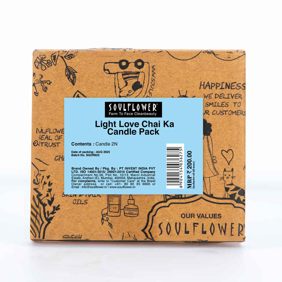 Soulflower Winter Warmth Chai Glass Scented Candle | Limited Edition