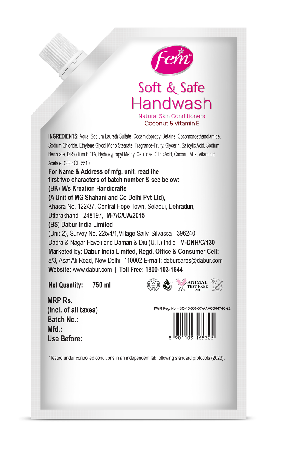 Dabur Fem Fruity Squash Soft & Safe Handwash