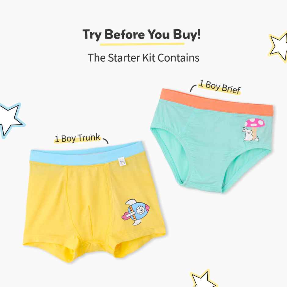SuperBottoms SuperSoft Boys Briefs & Trunk | Assorted l 3x Softer l4Y - 6Y | Pack of 2