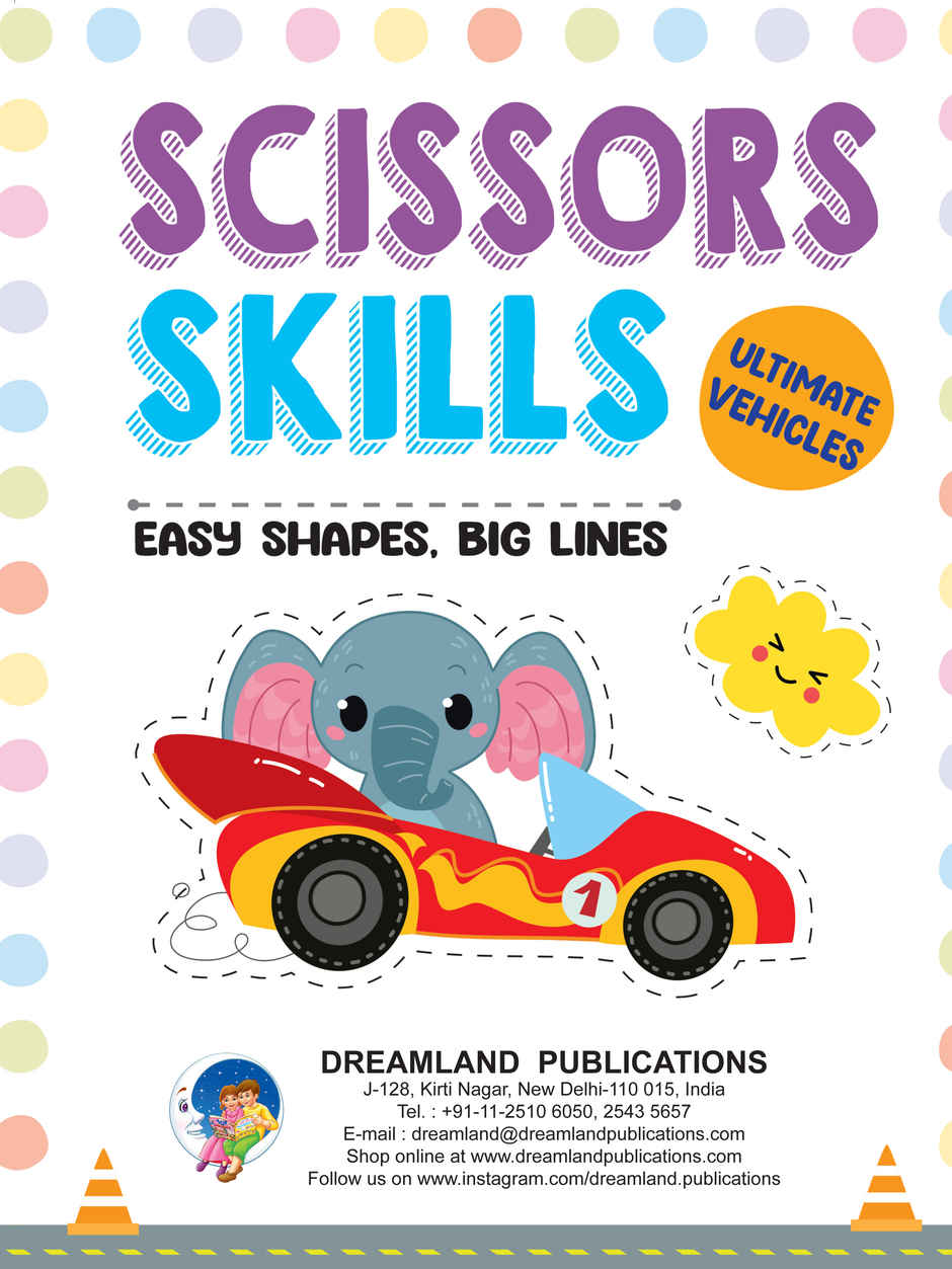 Ultimate Vehicles Scissors Skills Activity Book | 4 - 7Y | With Child- Safe Scissors, Games & Mask