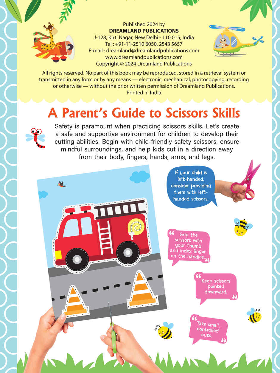 Ultimate Vehicles Scissors Skills Activity Book | 4 - 7Y | With Child- Safe Scissors, Games & Mask