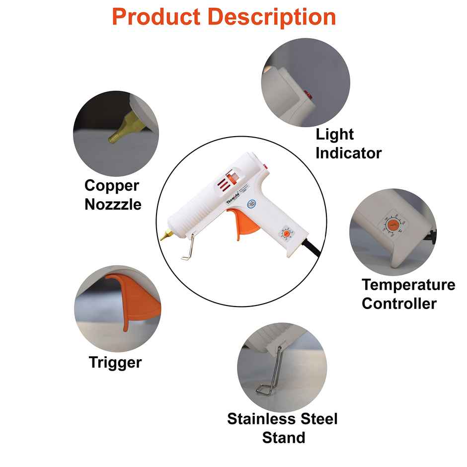 Aptechdeals 150W Multi Temperature High Power Glue Gun With Free Hot Melt Glue Sticks - 5 Pieces