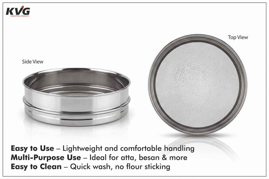 KVG Stainless Steel Atta Chalni | Wheat Sieve
