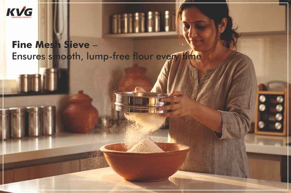 KVG Stainless Steel Atta Chalni | Wheat Sieve