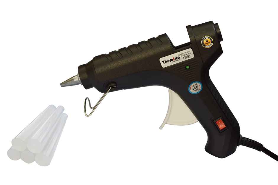 Themisto - Built With Passion Glue Gun With Glue Sticks 40W (5 Pc Glue Sticks,Black)